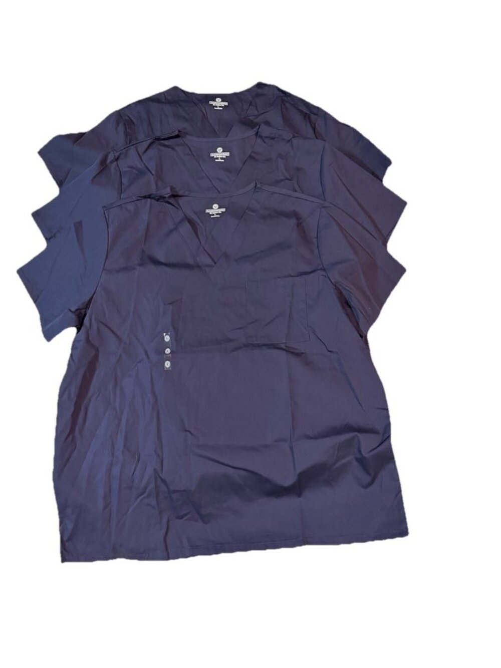 Lot Bundle of 3: White Swan V-neck Short Sleeve Unisex Scrub Tops -Large- Navy